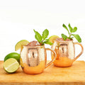 New_Hammered Solid Copper Moscow Mule Mug, 16 Oz., Set of 2_Copper_SZ_16