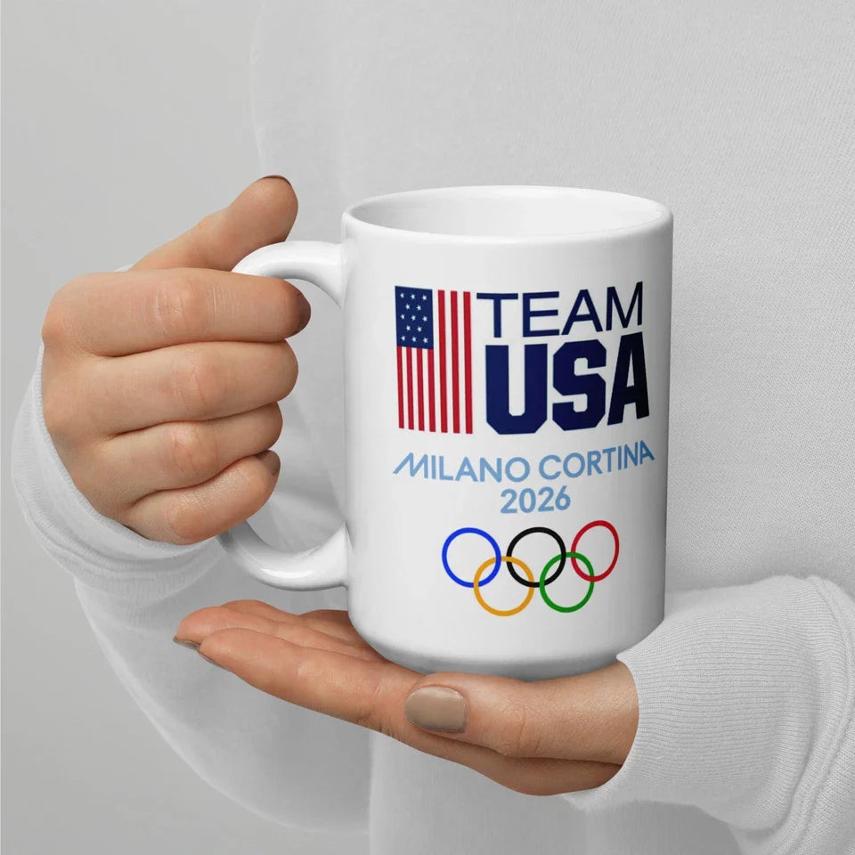 Team USA Fan Mug – Milano Cortina 2026 | 15 oz Ceramic Coffee Cup